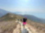 Jo Lodder running up Lantau Peak, representing the steady build of endurance and strength in ultra-running, a metaphor for consistent effort in business success.